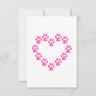 Carte De Remerciements Chien patte coeur FÉLICITE SUR VOTRE NOUVEAU PUPPY