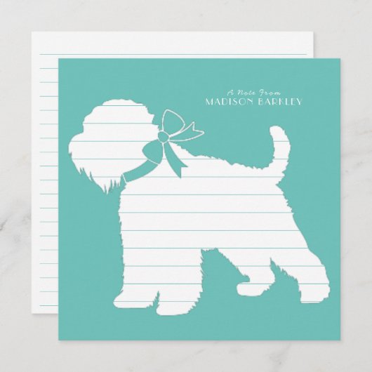 Carte De Remerciements Chien roux roux (Devant / Derrière)