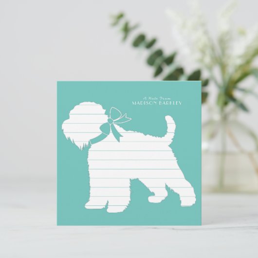 Carte De Remerciements Chien roux roux (Debout devant)