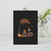 Carte De Remerciements Chien Schnauzer et citrouilles Vélo Feuille d'auto (Debout devant)