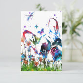 Carte De Remerciements Chien-taureau Et libellule Amoureux des chiens (Debout devant)