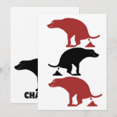 Carte De Remerciements Chiens de balançoire amusants (Devant / Derrière)