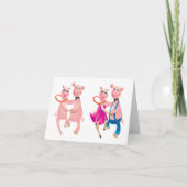 Carte De Remerciements Chiens de danse (Devant)