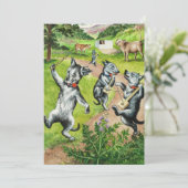 Carte De Remerciements Chiens de danse de Louis Wain (Debout devant)