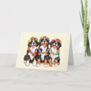Carte De Remerciements Chiens de montagne bernois Merci-Hawaï