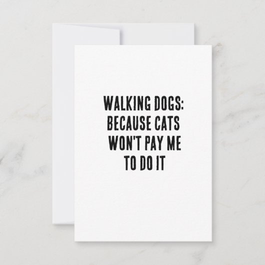 Carte De Remerciements Chiens marchant : parce que les chats ne me paiero (Devant)