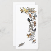 Carte De Remerciements Chiens pourchassant le chat (Devant / Derrière)