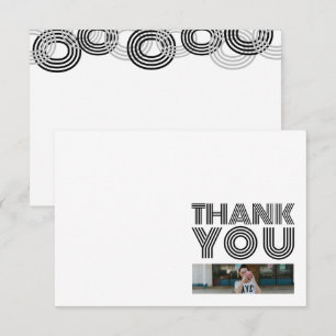 Carte De Remerciements Chiffres Rétro Noir Promotion De