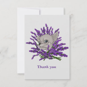 Carte De Remerciements Chihuahua avec lavande