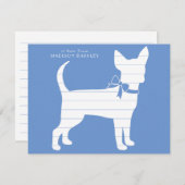 Carte De Remerciements Chihuahua Chien Chig Puppy (Devant / Derrière)
