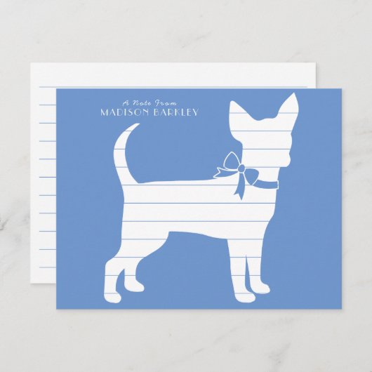 Carte De Remerciements Chihuahua Chien Chig Puppy (Devant / Derrière)