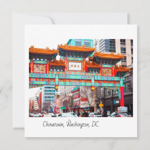 Carte De Remerciements Chinatown à Washington, DC.