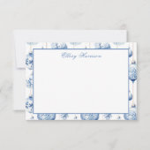 Carte De Remerciements Chinoiserie Bleu & Blanc Ornements de Noël (Devant)