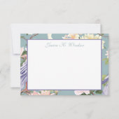 Carte De Remerciements Chinoiserie Jade Fleur Egret Personnalisé (Devant)