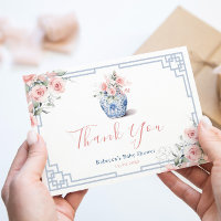 Chinoiserie rose pâle Baby shower de pot de gingem