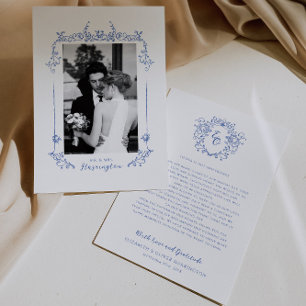 Carte De Remerciements Chinoiserie Vintage Mariage