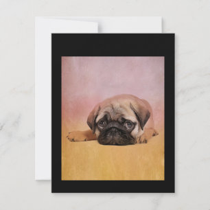 Carte De Remerciements Chiot Carlin mignon Cadeau Amoureux de les chien