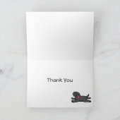 Carte De Remerciements Chiot et hamburger du Labrador noir (Intérieur)