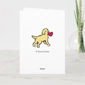 Carte De Remerciements Chiot jaune Labrador avec un coeur (Dos)
