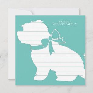 Carte De Remerciements Chiots de chien maltais à poils courts Teddy Bear