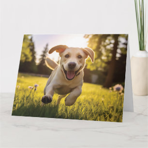 Carte De Remerciements Chiots Labrador heureux en train de courir