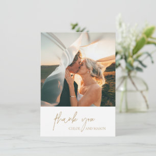 Carte De Remerciements Chloe Gold Mariage élégant