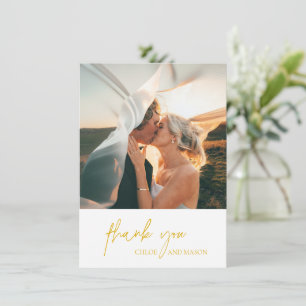 Carte De Remerciements Chloe Mustard Jaune Mariage élégant