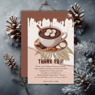 Carte De Remerciements Chocolat chaud et biscuits Baby shower d'hiver
