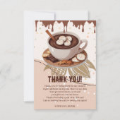 Carte De Remerciements Chocolat chaud et biscuits Baby shower d'hiver (Devant)