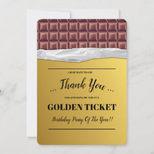 Carte De Remerciements Chocolat de billet d'or personnalisé