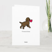 Carte De Remerciements Chocolat Labrador Chiot avec un coeur (Dos)
