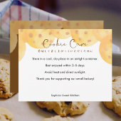 Carte De Remerciements Chocolate Chip Cookie Care Instructions Watercolor