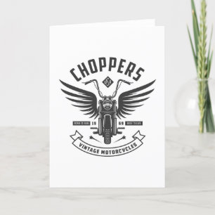 Carte De Remerciements Choppers Motocyclettes Vintages