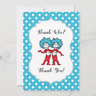 Carte De Remerciements Chose 1 Chose 2   Jumeaux Baby Shower Remerciement