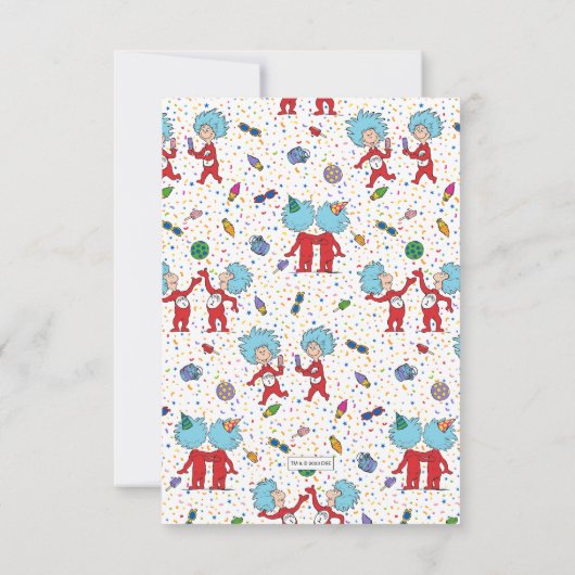 Carte De Remerciements Chose Un Chose Deux | Jumeaux Anniversaire Confett (Dos)