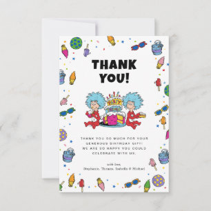 Carte De Remerciements Chose Une Chose Deux Jumeaux Anniversaire Confet