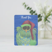 Carte De Remerciements Chouette adorable avec chapeau de Santa (Debout devant)