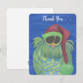 Carte De Remerciements Chouette adorable avec chapeau de Santa (Devant / Derrière)