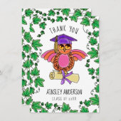 Carte De Remerciements Chouette avec Ivy (Devant / Derrière)