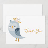 Carte De Remerciements  Chouette Mignonne  (Devant / Derrière)