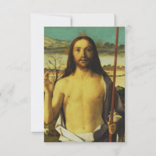 Carte De Remerciements Christ Bénissant par Giovanni Bellini  