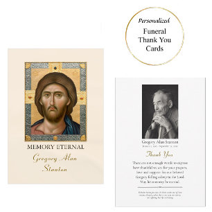 Carte De Remerciements Christ Pantocrator Photo Mémorial Orthodoxe