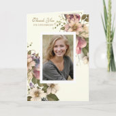 Carte De Remerciements Christian Condolence Floral Photo Appréciation (Devant)