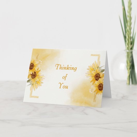 Carte De Remerciements Christian Thinking of You Card with Sunflowers (Devant)