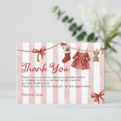 Carte De Remerciements Christmas Baby Shower (Debout devant)