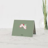 Carte De Remerciements Christmas Bows Candy Canes and Leaves  (Dos)
