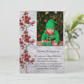 Carte De Remerciements Christmas Card With a Smiling and Happy Baby. (Debout devant)