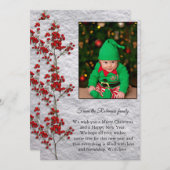 Carte De Remerciements Christmas Card With a Smiling and Happy Baby. (Devant / Derrière)