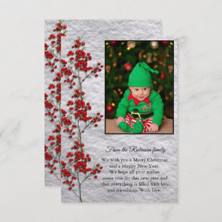 Carte De Remerciements Christmas Card With a Smiling and Happy Baby.