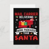 Carte De Remerciements Christmas Funny Holiday Mailman Saying Postman (Devant / Derrière)